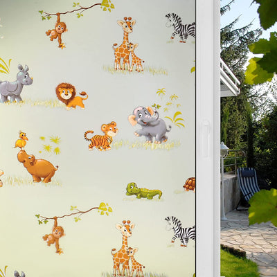 Cartoon Animal Decorative Frosted Window Film