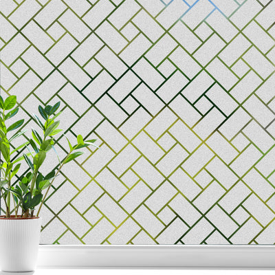 Frosted Herringbone Square Window Film