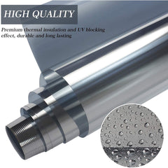 Non-Adhesive Heat Control Window Film One Way Static Cling Window Tint, Silver