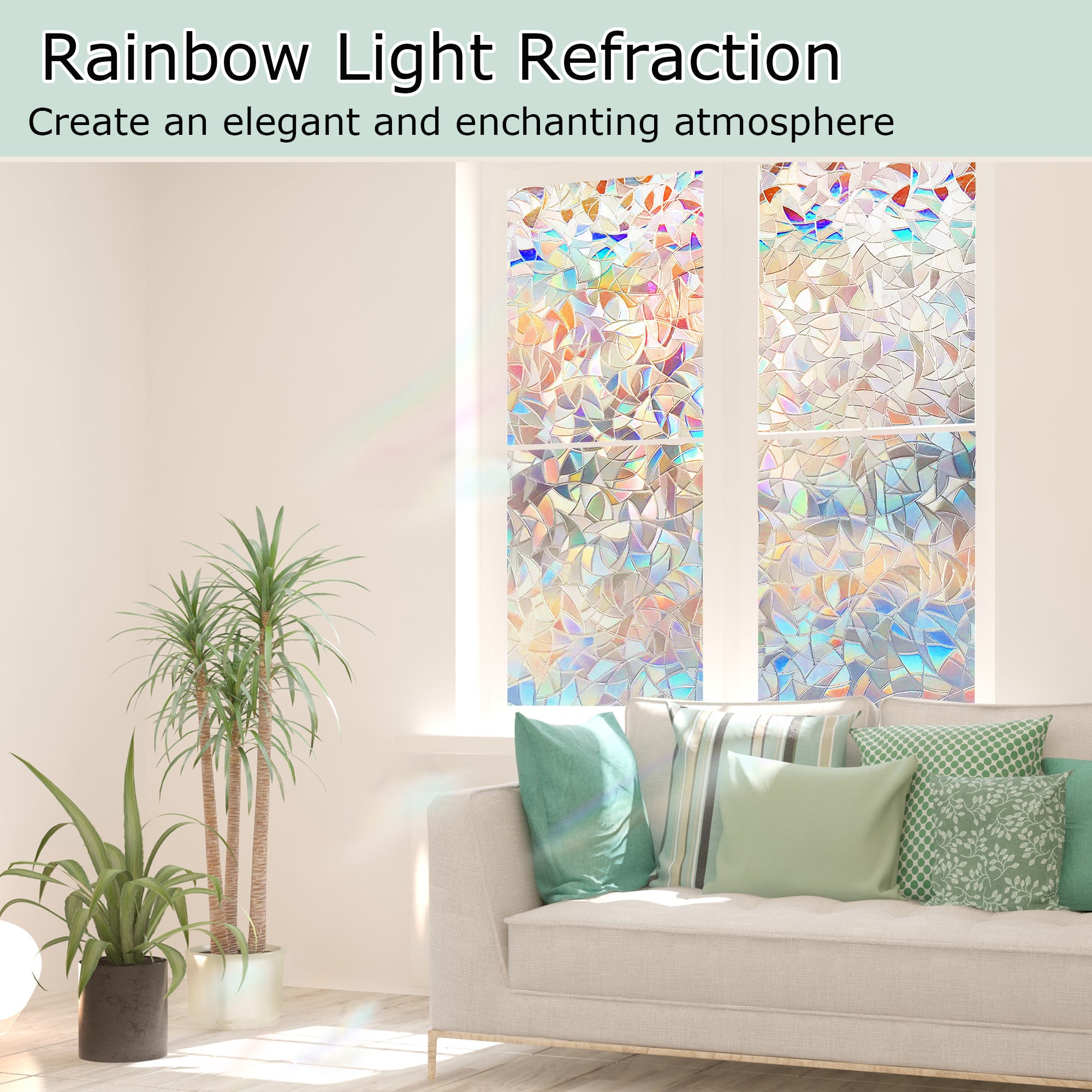 Rainbow Static Cling Decorative Window Film