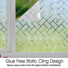 Frosted Herringbone Square Window Film