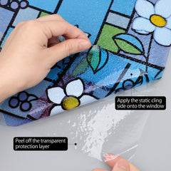 Magnolia Floral Stained Glass Decorative Privacy Window Film