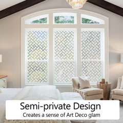 Frosted Herringbone Square Window Film