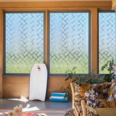 Frosted Herringbone Square Window Film