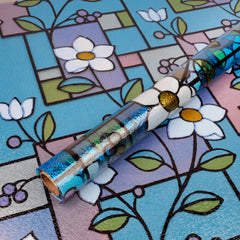 Magnolia Floral Stained Glass Decorative Privacy Window Film