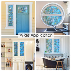 Magnolia Floral Stained Glass Decorative Privacy Window Film