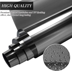 Non-Adhesive Heat Control Window Film One Way Static Cling Window Tint, Black-Sliver