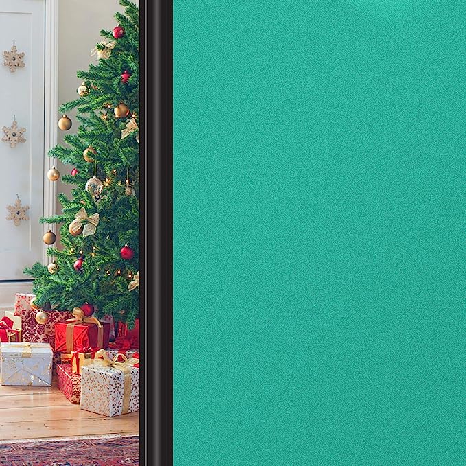 Non-Adhesive Green Frosted Privacy Decorative Window Film