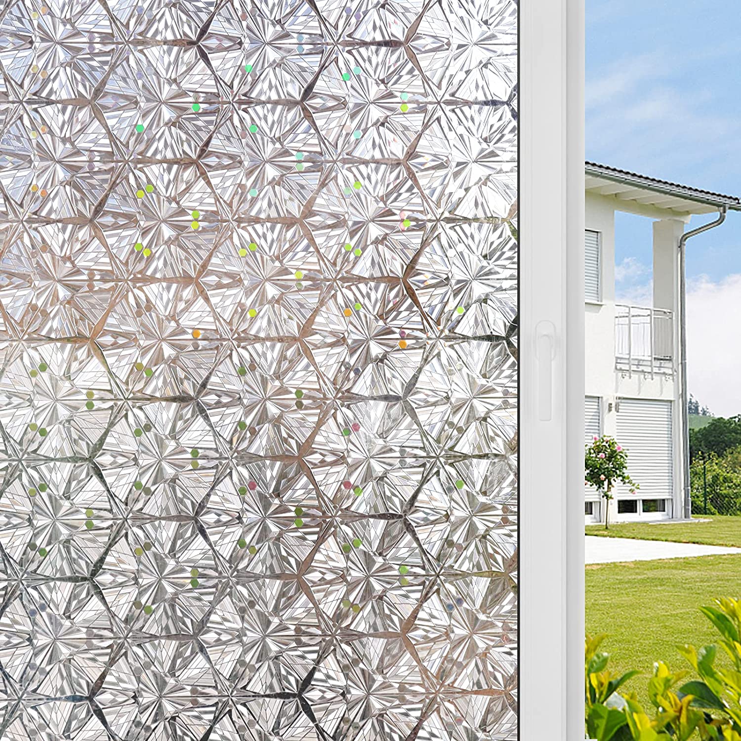 Hexagon Pattern Decorative Window Film HIDBEA