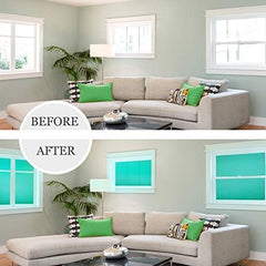 Non-Adhesive Green Frosted Privacy Decorative Window Film