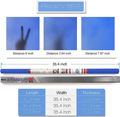 Non-Adhesive Blue Frosted Privacy Decorative Window Film