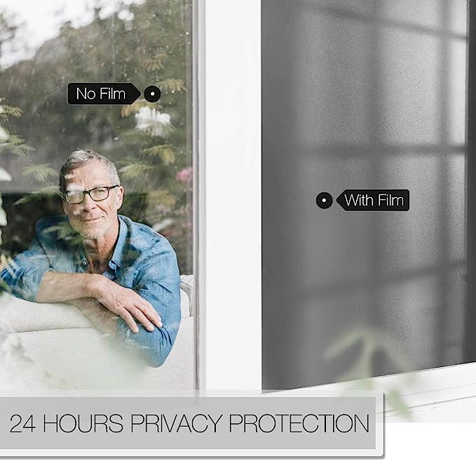 Non-Adhesive Gray Frosted Privacy Decorative Window Film