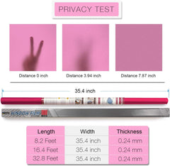 Non-Adhesive Pink Frosted Privacy Decorative Window Film