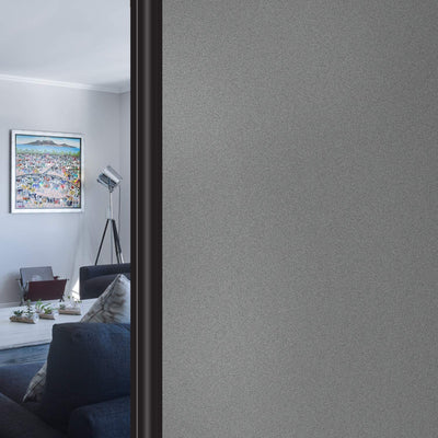 Non-Adhesive Gray Frosted Privacy Decorative Window Film